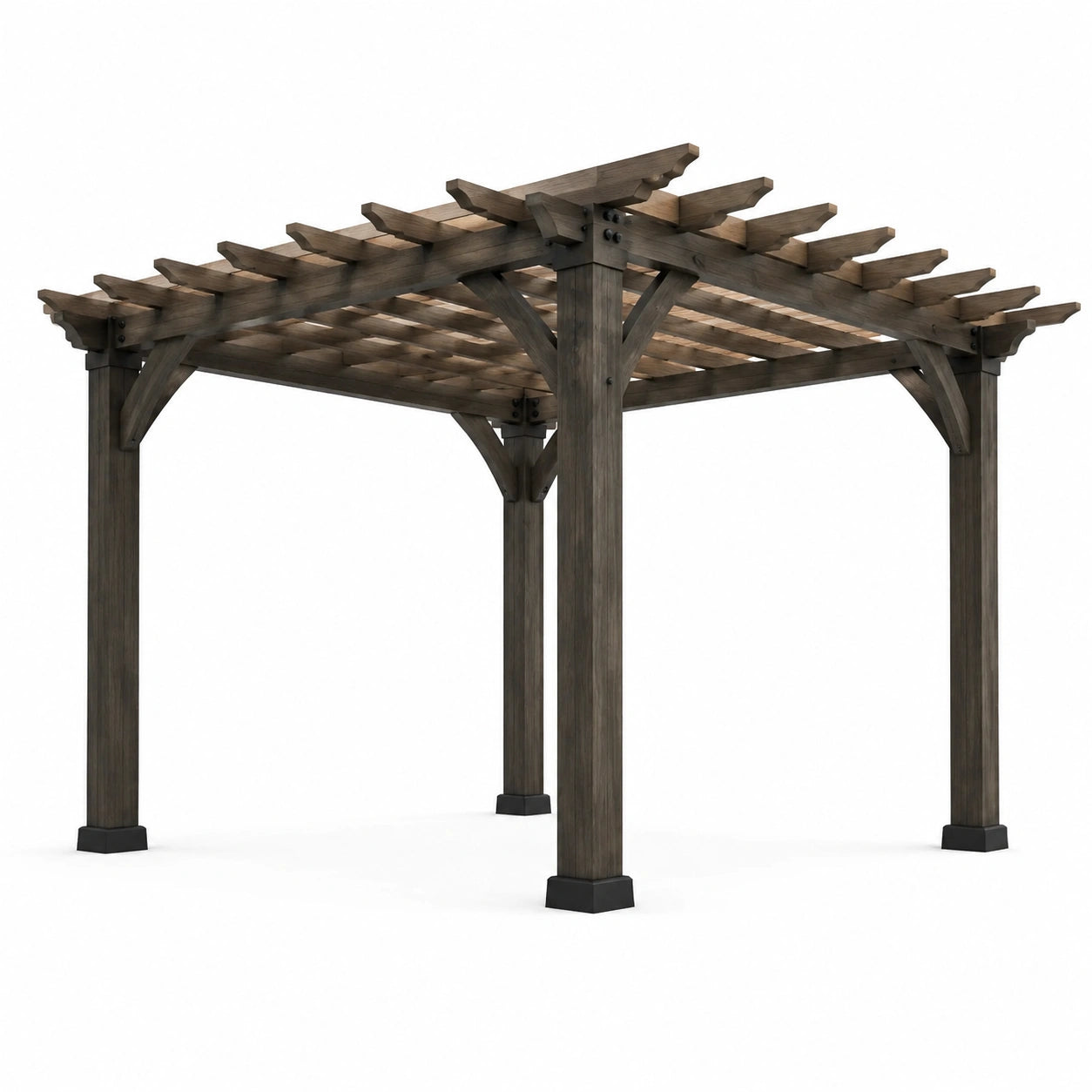 Pergola en bois composite marron pour extérieur 300 x 300 x 250 cm
