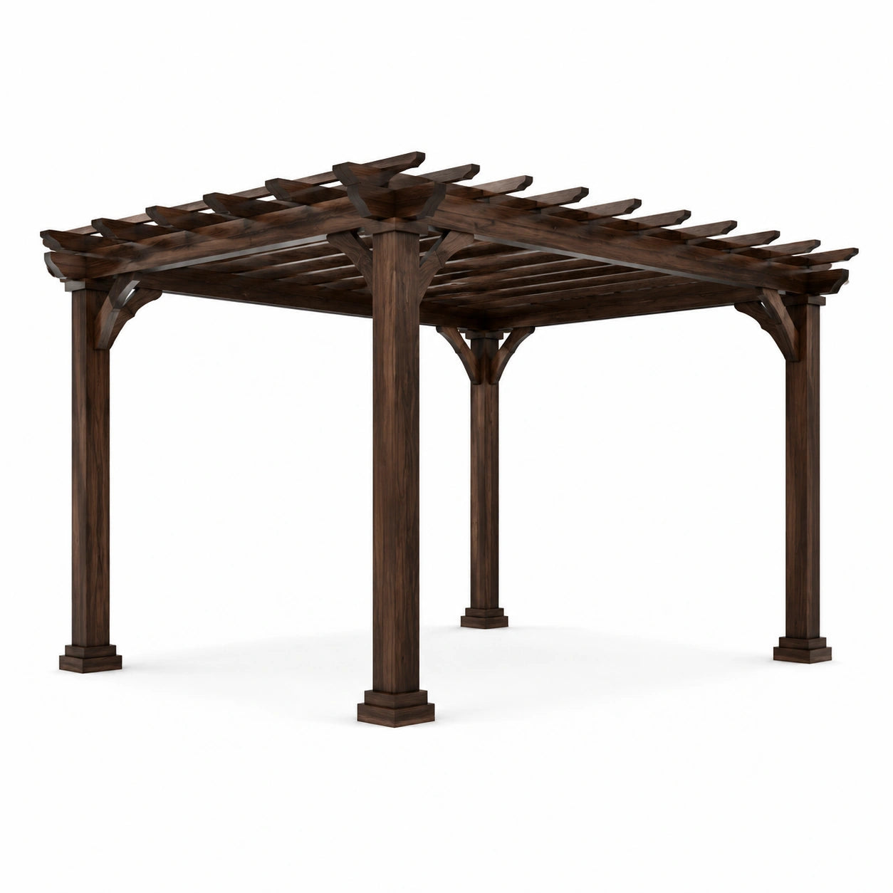 Pergola en bois massif brun 300x300 cm