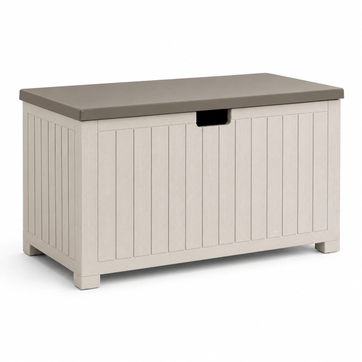 Coffre de rangement en plastique beige 120x55x60 cm