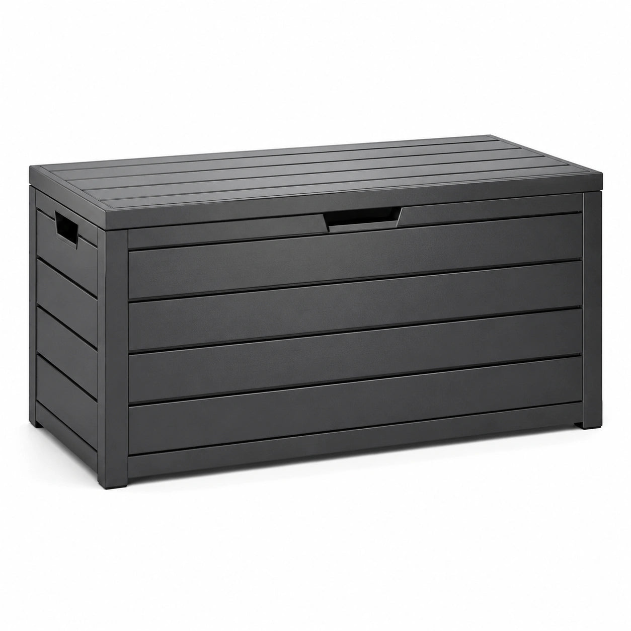 Coffre de rangement en plastique gris pour intérieur et extérieur 120 x 60 x 55 cm